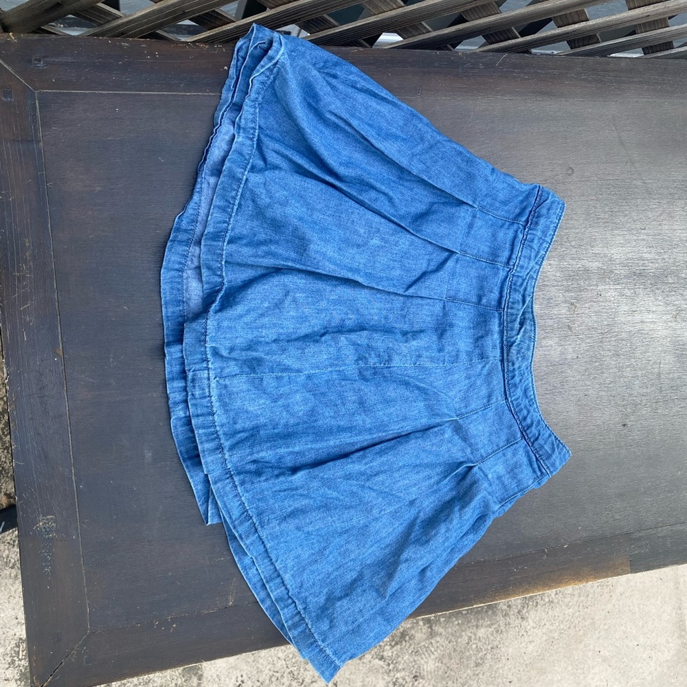American Eagle | Women's Blue Denim Pleated Skirt